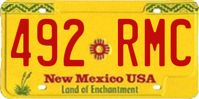 NM license plate 492RMC