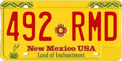 NM license plate 492RMD