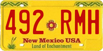 NM license plate 492RMH