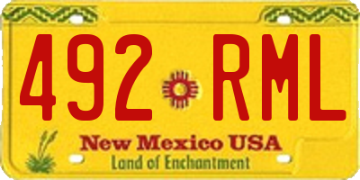 NM license plate 492RML