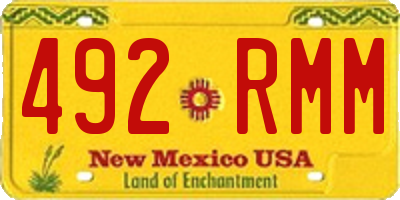 NM license plate 492RMM