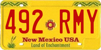 NM license plate 492RMY