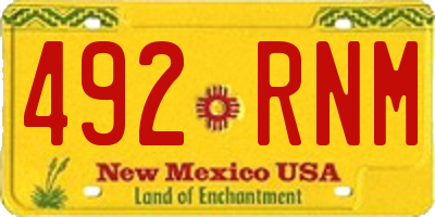 NM license plate 492RNM