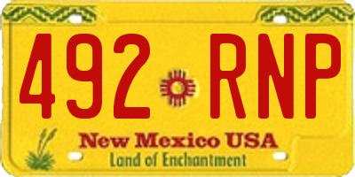 NM license plate 492RNP