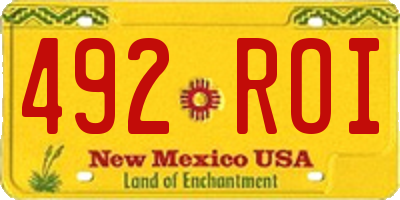 NM license plate 492ROI