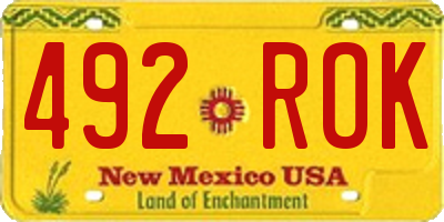 NM license plate 492ROK