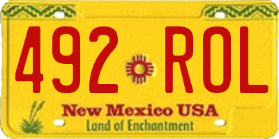 NM license plate 492ROL