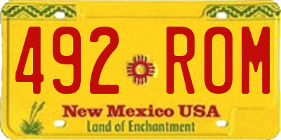NM license plate 492ROM