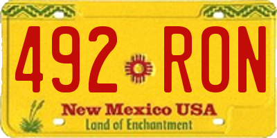 NM license plate 492RON