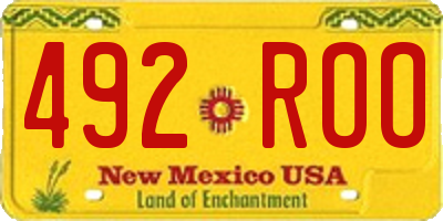 NM license plate 492ROO