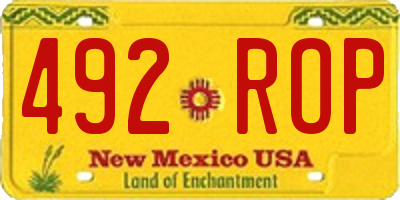 NM license plate 492ROP