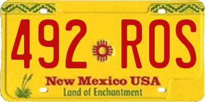 NM license plate 492ROS