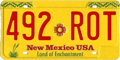 NM license plate 492ROT