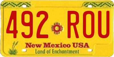NM license plate 492ROU