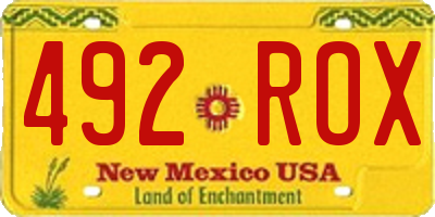 NM license plate 492ROX