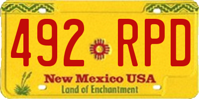 NM license plate 492RPD