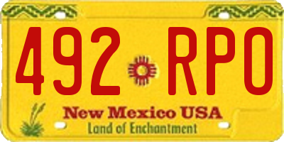 NM license plate 492RPO