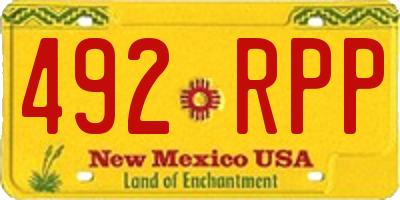 NM license plate 492RPP