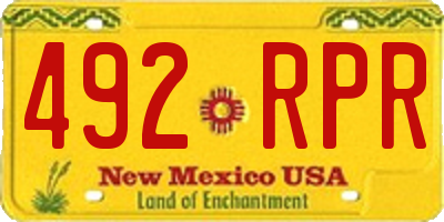 NM license plate 492RPR