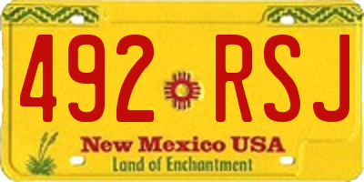 NM license plate 492RSJ