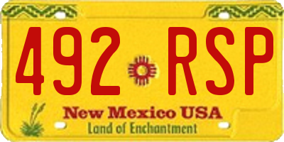 NM license plate 492RSP