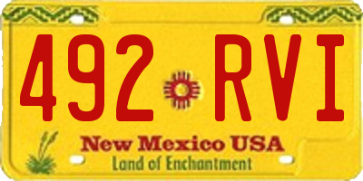 NM license plate 492RVI
