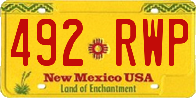 NM license plate 492RWP