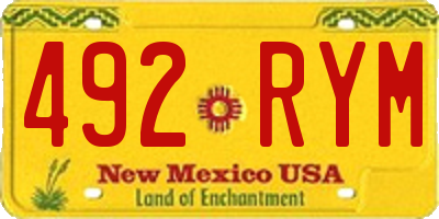NM license plate 492RYM