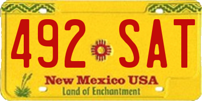 NM license plate 492SAT