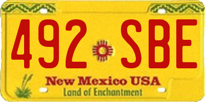 NM license plate 492SBE
