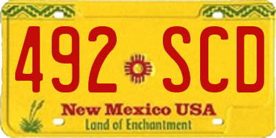 NM license plate 492SCD