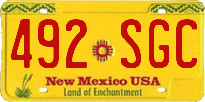 NM license plate 492SGC