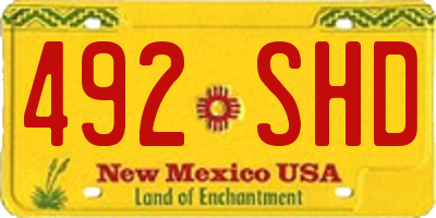 NM license plate 492SHD