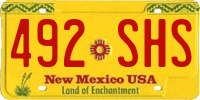 NM license plate 492SHS