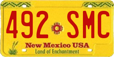 NM license plate 492SMC