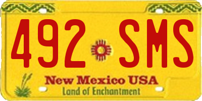 NM license plate 492SMS