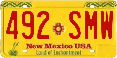 NM license plate 492SMW