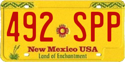 NM license plate 492SPP