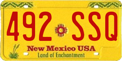 NM license plate 492SSQ