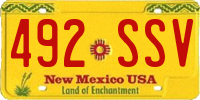 NM license plate 492SSV