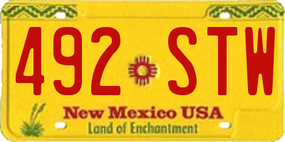 NM license plate 492STW