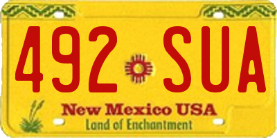 NM license plate 492SUA
