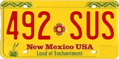 NM license plate 492SUS