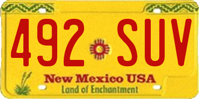 NM license plate 492SUV