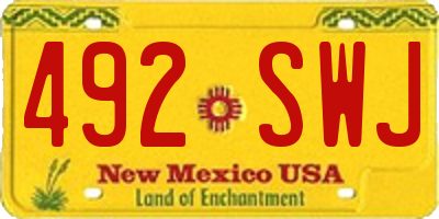 NM license plate 492SWJ