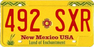 NM license plate 492SXR
