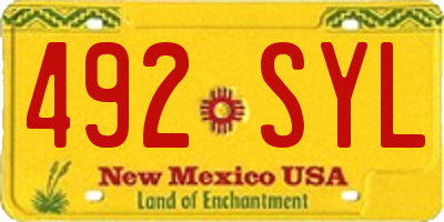 NM license plate 492SYL
