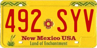 NM license plate 492SYV
