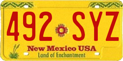 NM license plate 492SYZ