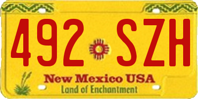 NM license plate 492SZH